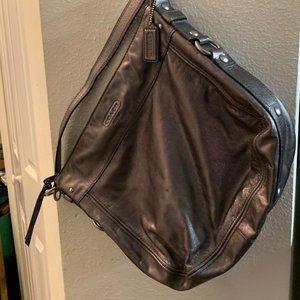 Coach metallic leather shoulder bag